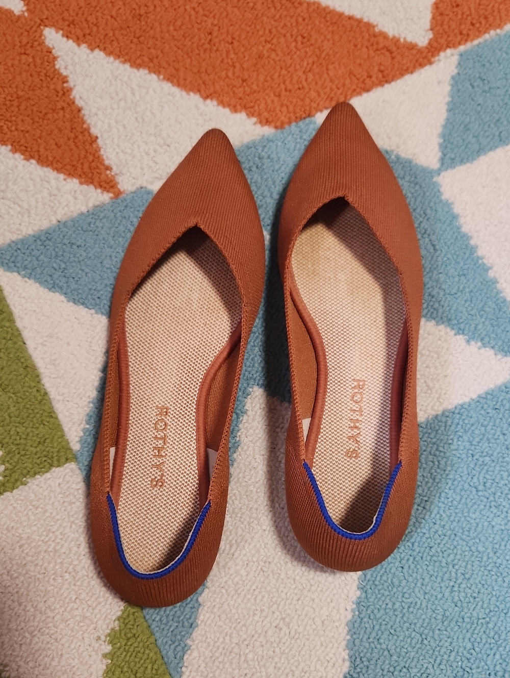 Rothy's The Point Brandy Orange Flats